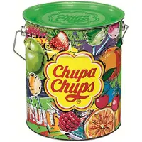 Chupa Chups Fruit Tin - Snoep - o.a. kersen, aardbei, appel en sinaasappelsmaak - 1x150stuks