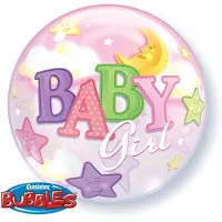 Qualatex Baby girl bubbles folieballon