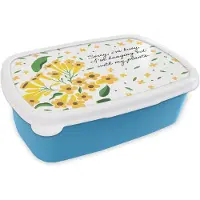 MuchoWow Broodtrommel Blauw - Lunchbox - Brooddoos - Quotes - Sorry I'm busy I'm hanging out with my plants - Spreuken - 18x12x6 cm - Kinderen - Jongen