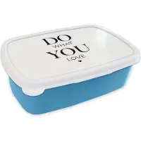 MuchoWow Broodtrommel Blauw - Lunchbox - Brooddoos - Do what you love - Spreuken - Quotes - 18x12x6 cm - Kinderen - Jongen