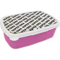 MuchoWow Broodtrommel Roze - Lunchbox - Brooddoos - Super oma - Spreuken - Oma - quotes - 18x12x6 cm - Kinderen - Meisje