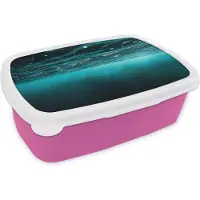 MuchoWow Broodtrommel Roze - Lunchbox - Brooddoos - Zee - Onderwater - Blauw - 18x12x6 cm - Kinderen - Meisje