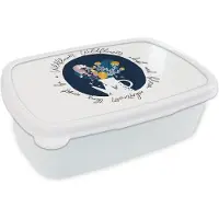 MuchoWow Broodtrommel Wit - Lunchbox - Brooddoos - Quotes - Wildflowers adapt and bloom wherever they want, be a Wildflower - Spreuken - 18x12x6 cm - Volwassenen
