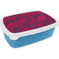 MuchoWow Broodtrommel Blauw - Lunchbox - Brooddoos - Hert - Patroon - Kleuren - 18x12x6 cm - Kinderen - Jongen