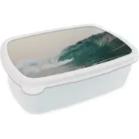 MuchoWow Broodtrommel Wit - Lunchbox - Brooddoos - Zee - Golf - Schuim - 18x12x6 cm - Volwassenen