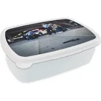 MuchoWow Broodtrommel Wit - Lunchbox - Brooddoos - Politie op plaats delict - 18x12x6 cm - Volwassenen