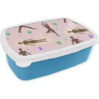 MuchoWow Broodtrommel Blauw - Lunchbox - Brooddoos - Yoga - Zen - Patronen - 18x12x6 cm - Kinderen - Jongen