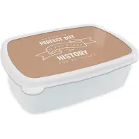 MuchoWow Broodtrommel Wit - Lunchbox - Brooddoos - Quotes - History - Geschiedenis - Studenten - 18x12x6 cm - Volwassenen