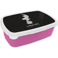 MuchoWow Broodtrommel Roze - Lunchbox - Brooddoos - Limburg - Kaart - Nederland - 18x12x6 cm - Kinderen - Meisje