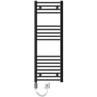 ECD-Germany Badkamerverwarmer Elektrisch 400 X 1200 Mm Antraciet Gebogen Incl. Verwarmingsstang 1200w Chroom