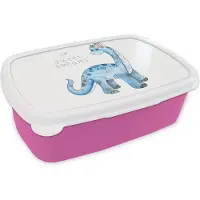 MuchoWow Broodtrommel Roze - Lunchbox - Brooddoos - Dinosaurus - Kinderkamer - Sweet Dreams - Jongens - Meisjes - Kinderen - 18x12x6 cm - Kinderen - Meisje