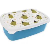 MuchoWow Broodtrommel Blauw - Lunchbox - Brooddoos - Design - Jongens - Draak - Kinderen - 18x12x6 cm - Kinderen - Jongen