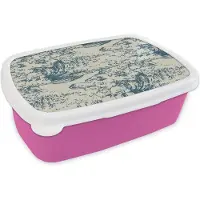 MuchoWow Broodtrommel Roze - Lunchbox - Brooddoos - Water - Japan - Patroon - 18x12x6 cm - Kinderen - Meisje