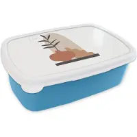 MuchoWow Broodtrommel Blauw - Lunchbox - Brooddoos - Zomer - Plant - Groen - Wit - 18x12x6 cm - Kinderen - Jongen