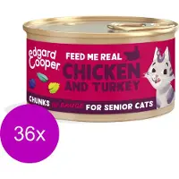 Edgard & Cooper Edgard&Cooper Senior Chunks - Kattenvoer - 36 x Kip Kalkoen 85 g
