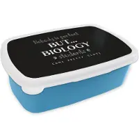 MuchoWow Broodtrommel Blauw - Lunchbox - Brooddoos - Studenten - Biologie - Bèta - Onderwijs - 18x12x6 cm - Kinderen - Jongen
