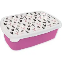 MuchoWow Broodtrommel Roze - Lunchbox - Brooddoos - Meiden - Cactus - Roze - Patronen - Girl - Kids - Kinderen - 18x12x6 cm - Kinderen - Meisje