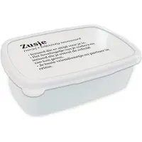 MuchoWow Broodtrommel Wit - Lunchbox - Brooddoos - Zusje - Quotes - Spreuken - Woordenboek - Zusje definitie - 18x12x6 cm - Volwassenen