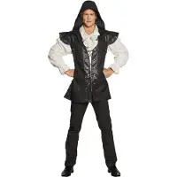 Boland Robin hood kostuum luxe (zwart en wit, 50/52 (M/L))
