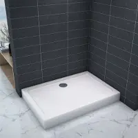 Sanexo Douchebak Wit Daisy Rechthoek Hoog 100x70 Polystone (Exclusief Sifon)