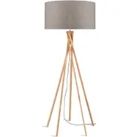 Good&Mojo Bamboe LED Staande Lamp Kilimanjaro | 1X E27 Max 60W | Dark Linen