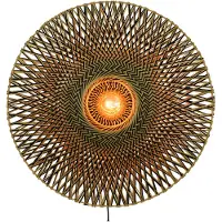 Good&Mojo Wandlamp Bali, hout licht, Woon-/ Eetkamer, Bamboe, Design, wandlamp