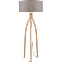 Good&Mojo Bamboe LED Staande Lamp Annapurna | 1X E27 Max 60W | Dark Linen
