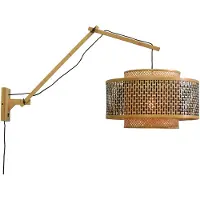 Good &Mojo Wandlamp bhutan bamboe/zwart 95x50x55cm
