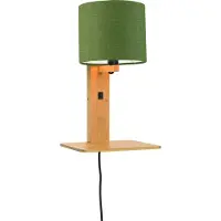 Good&Mojo Bamboe LED Wandlamp Andes | 1X E14 Max 40W | Green Forest