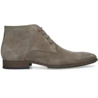 Manfield Taupe suède veterschoenen | Maat 45
