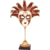 Baroque - Decoratief beeld of figuur - Deco Masker op voet resin 37 cm - 37.5x24.5x9 - polyresin