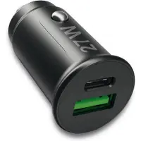 Fontastic 261527 Autolader USB-A naar USB-C - Snellader - 27W - Zwart