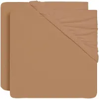 Jollein - Baby Hoeslaken Jersey (Biscuit) - Katoen - Hoeslaken Wieg - 2 Stuks - 60x120cm