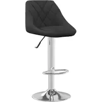 Möbelando Barstoel "Aschbach" bekleed met fluweel (100% polyester), met een verchroomd stalen frame in zwart. Afmetingen (breedte/hoogte/diepte): 46x103x44 cm