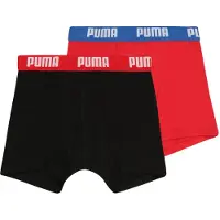 Puma Basic Boxershort 4-Pack KIDS Rood/Zwart - Maat 128 - Kleur: RoodZwart | Soccerfanshop