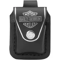 Zippo Harley Davidson Echt Lederen Pouch / Case / Hoes Zwart