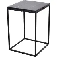 Loft42 Marble Bijzettafel Vierkant Zwart - Metaal - Marmer - 32x32x46