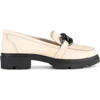 PS Poelman SOPHIE - Dames Loafers - Chunky met ketting - Crème - Maat 42