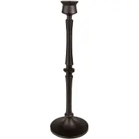Clayre & Eef Kandelaar 33 cm Zwart Aluminium Kaarsenstandaard Zwart Kaarsenstandaard