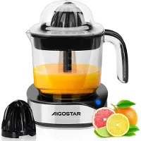 Aigostar Citruspers - Citruspers electrisch - 1.2L - 40W - Zwart/Zilver - Juicy