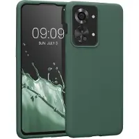 Kwmobile telefoonhoesje geschikt voor OnePlus Nord 2T 5G - Hoesje met siliconen coating - Smartphone case in dennengroen