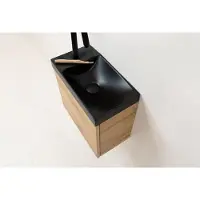SaniGoods Minimo fontein met kraangat 40x22cm zwart mat