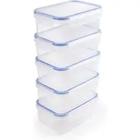 Sunware Club Cuisine diepvriesbakjes 0.9L - Set van 5 - 18.5x13x7 cm