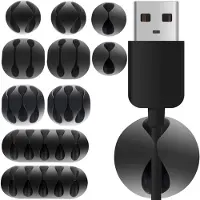 Izoxis Kabel Organisator - Cable Clips Set - 10 Houders - Kabel Klips voor Auto Bureau - Cable Organizer Set - Zelfklevend - Zwart -