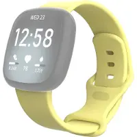 Mobigear Classic Siliconen Bandje voor Fitbit Versa 3 - Geel