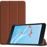 Mobigear Tri-Fold Bookcase voor Lenovo Tab E7 - Bruin