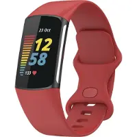 Mobigear Classic Siliconen Bandje voor Fitbit Charge 5 - Rood