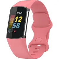 Mobigear Classic Siliconen Bandje voor Fitbit Charge 5 - Apricot