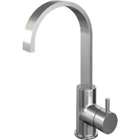 Brauer Brushed Edition hoge opbouw wastafelmengkraan met draaibare platte uitloop model B RVS geborsteld PVD