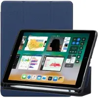 Mobigear Tri-Fold Bookcase voor Apple iPad 6 (2018) - Blauw